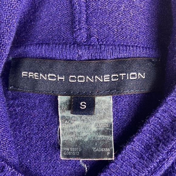 French Connection Violet Knitted Sweater with Kangaroo Pocket and Hood - Picture 6 of 6
